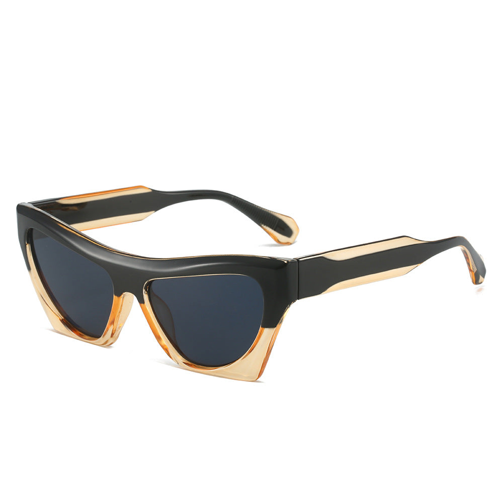 Wholesale Cat-eye Fashion Simple Two-color Large Frame Versatile Sunglasses